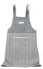 Japanese Style Cotton & linen Cloth with Pocket Unisex Cooking Aprons Stitching Stripe Strap, Blue