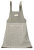 Japanese Style Cotton & linen Cloth with Pocket Unisex Cooking Aprons Stitching Stripe Strap, green