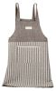 Japanese Style Cotton & linen Cloth with Pocket Unisex Cooking Aprons Stitching Stripe Strap, Brown