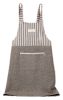 Cotton & linen Cloth with Pocket Unisex Cooking Aprons Stitching Stripe Strap, Brown#1