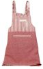 Cotton & linen Cloth with Pocket Unisex Cooking Aprons Stitching Stripe Strap, red#1