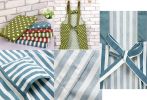 Japanese Style Cotton & linen Simple Cloth with Pocket Unisex Cooking stripe Aprons,blue,