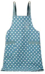 Japanese Style Cotton & linen Simple Cloth with Pocket Unisex Cooking Aprons, Blue
