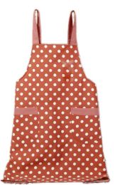 Japanese Style Cotton & linen Simple Cloth with Pocket Unisex Cooking Aprons, Red