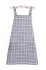 Elegant Durable Cotton Apron with Pocket Simple Restaurant Apron Home Bib, Gray, Checker