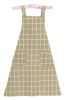 Elegant Durable Cotton Apron with Pocket Simple Restaurant Apron Home Bib, Green, Checker