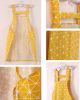 Elegant Durable Cotton Apron with Pocket Simple Restaurant Apron Home Bib,Yellow lattice , Checker