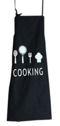 Durable Cotton Apron with Pocket Simple Restaurant Apron Home Bib,Blacks, standard models