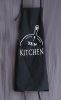 Durable Cotton Apron with Pocket Simple Restaurant Apron Home Bib,Black with pattern