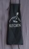 Durable Cotton Apron with Pocket Simple Restaurant Apron Home Bib,Black with pattern