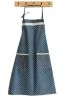 Durable Cotton Apron with Pocket Simple Restaurant Apron Home Bib,Blue, wavelet point