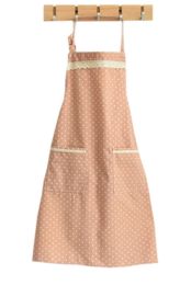 Durable Cotton Apron with Pocket Simple Restaurant Apron Home Bib,Pink, wavelet point