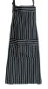 Durable Polyester Apron with Pocket Simple Restaurant Apron Home Bib,Black vertical lines