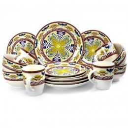 Elama Countryside Sunrise 16-Piece Stoneware Dinnerware Set