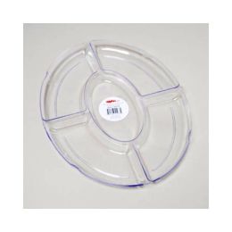 Tray 5 Section Clear Oval 15X12 Clear Crystal Look Case Pack 48