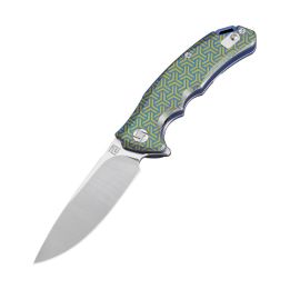 Artisan Tradition Folder 3.27 in Fancy Green Titanium Handle