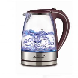 Brentwood Tempered Glass Tea Kettles, 1.7-Liter, Purple