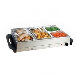 MegaChef Buffet Server &amp; Food Warmer With 4 Removable Sectional Trays , Heated Warming Tray and Removable Tray Frame