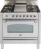 36" Nostalgie Series Freestanding Single Oven Gas Range with 5 Sealed Burners and Griddle in Stainless Steel