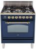 30" Nostalgie Series Freestanding Single Oven Gas Range with 5 Sealed Burners in Midnight Blue