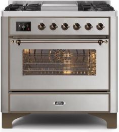 36" Majestic II Series Freestanding Dual Fuel Single Oven Range with 6 Sealed Burners,  Triple Glass Cool Door, Convection Oven, TFT Oven Control Dis