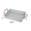 Mix Media Galvanized Tray  With Rope Handles, Gray