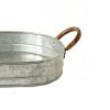 Galvanized Metal Tray With Ear Handles, Gray