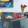 Galvanized Metal Tray With Ear Handles, Gray
